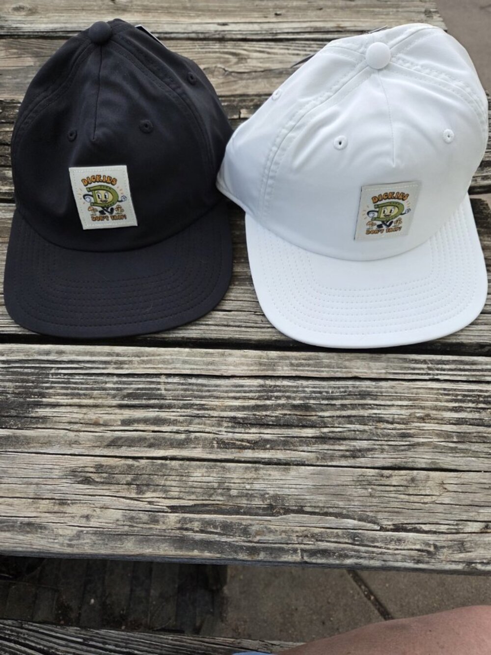2 DICKIES Don’t Trip Black / White Hats New With Tags Skateboard Backstrap NWT